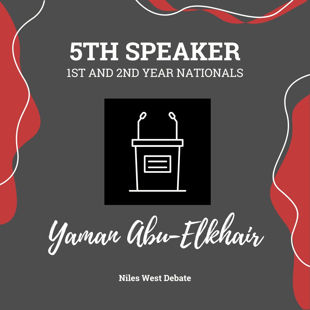 NilesWestDebate's tweet image. Congrats to our Novices being awarded National recognition as the Top Speakers at JV/Novice Nationals 

2nd - Junaid 
5th - Yaman
6th - Salwa
14th - Ammara