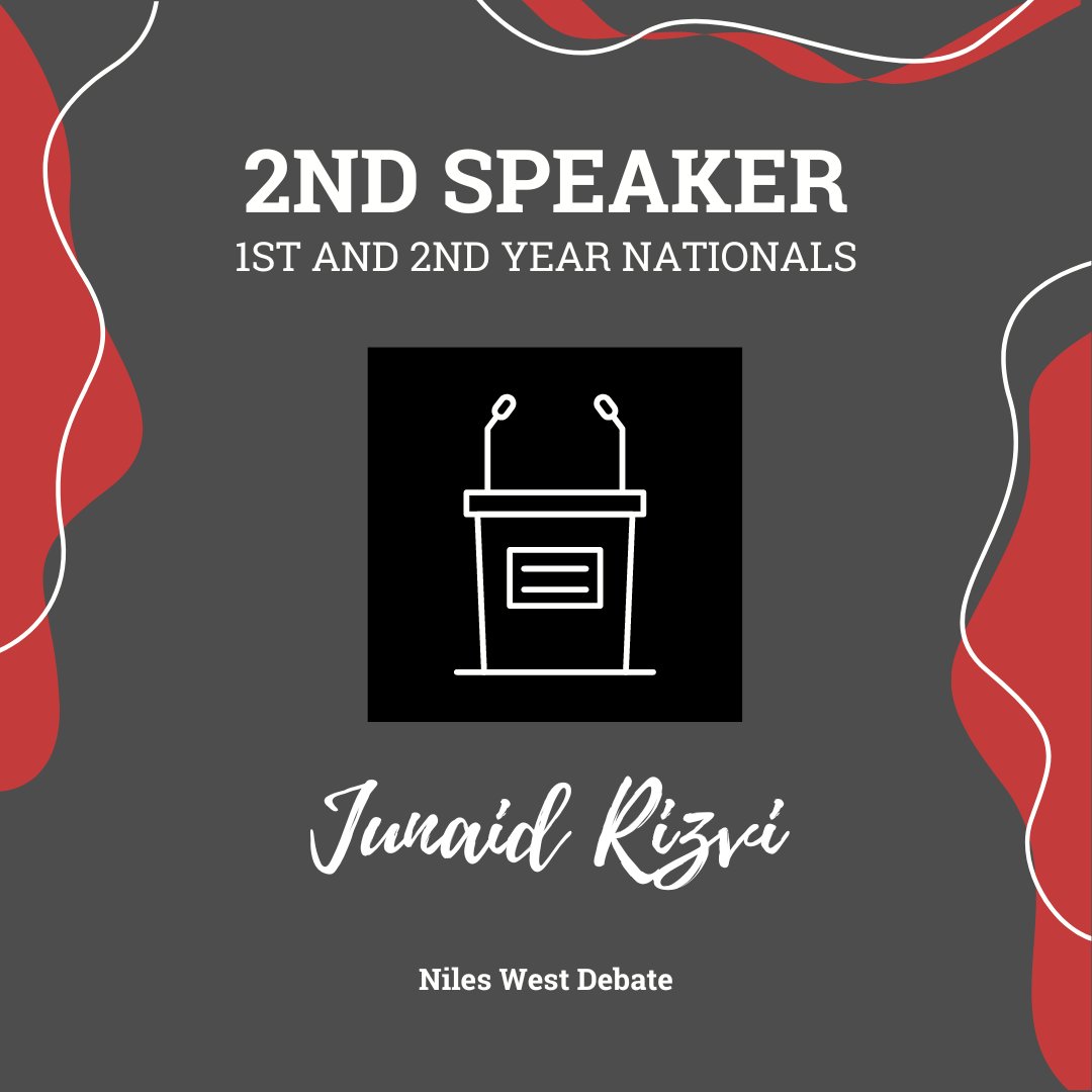 NilesWestDebate's tweet image. Congrats to our Novices being awarded National recognition as the Top Speakers at JV/Novice Nationals 

2nd - Junaid 
5th - Yaman
6th - Salwa
14th - Ammara