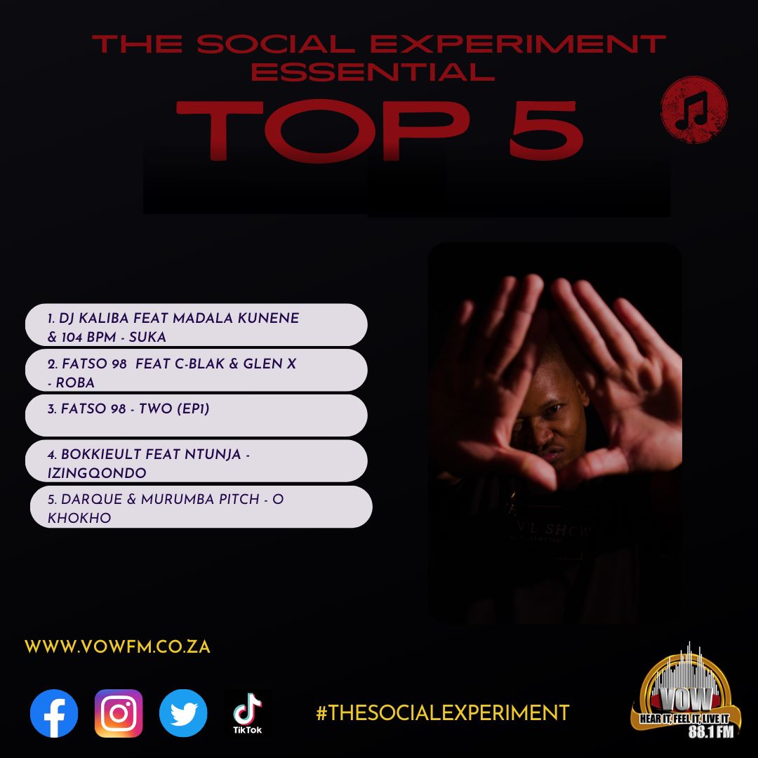 vow_881's tweet photo. #TheSocialExperience with @Gwinch_SA
NP: #EssentialTop5
Submit your essential Top 5 house tunes. WhatsApp your list 074 577 9461 with the subject #TheSocialExperiment and we could be playing your selection next week!
📻88.1 FM
🌐https://t.co/dgKEzwjRSX
📲 WA: 074 577 9461 https://t.co/5owrjeOF4O