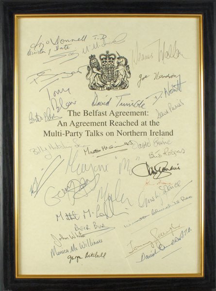The signing of the remarkable Good Friday/Belfast Agreement followed by 25 years of peace in Northern Ireland is truly worth celebrating. A moment to reflect & move forward. Great to see the role of the women negotiators highlighted today too. #BGFA25