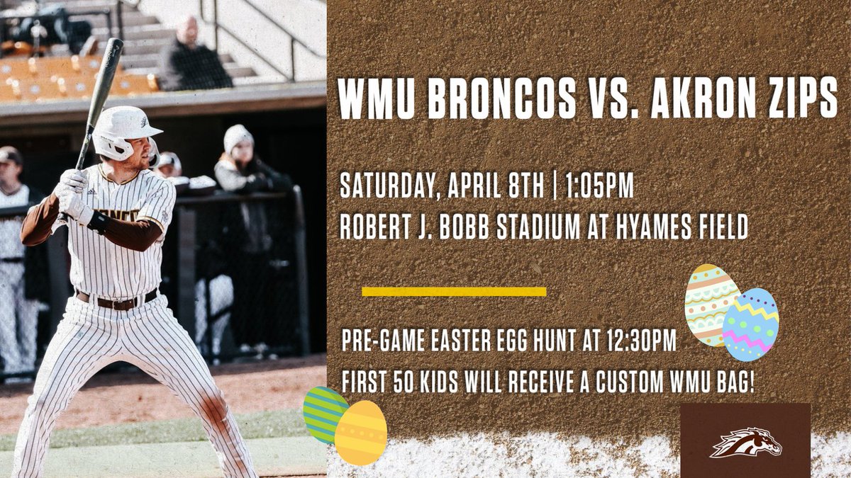 Bring the kids out to <a href="/WMUBaseball/">Western Michigan Baseball</a> tomorrow afternoon for a pregame Easter egg hunt w/ Buster!