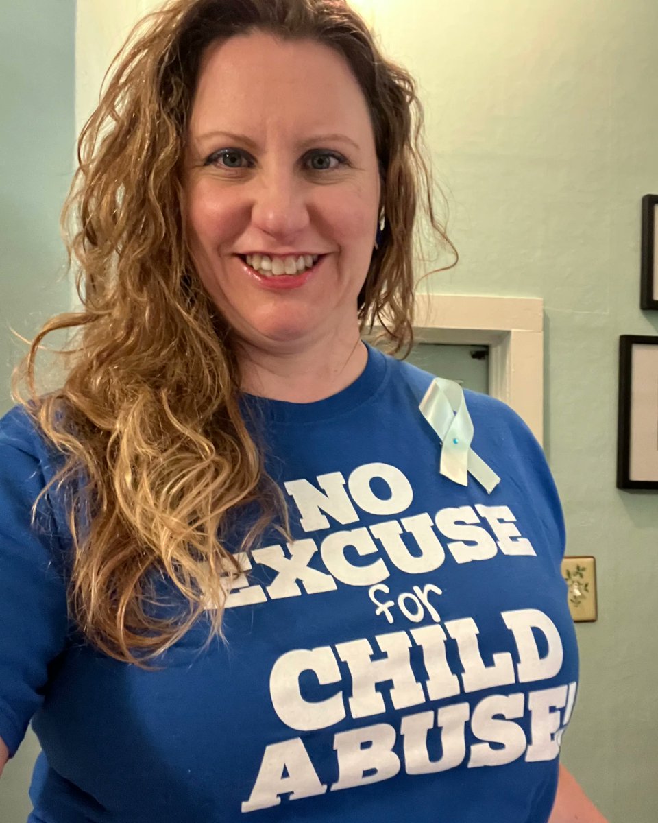 MargaretHoelzer's tweet photo. Today is Wear Blue Day!My No Excuse for Child Abuse shirt from @FanninCCC seemed like the perfect choice! Show your support 4by wearing👕today! Tag me in your posts! #saam #saa #survivor #metoo #timesup #childabuseawareness #olympian #saam2023 #publicspeaker #motivationalspeaking https://t.co/mRgPl0no7r