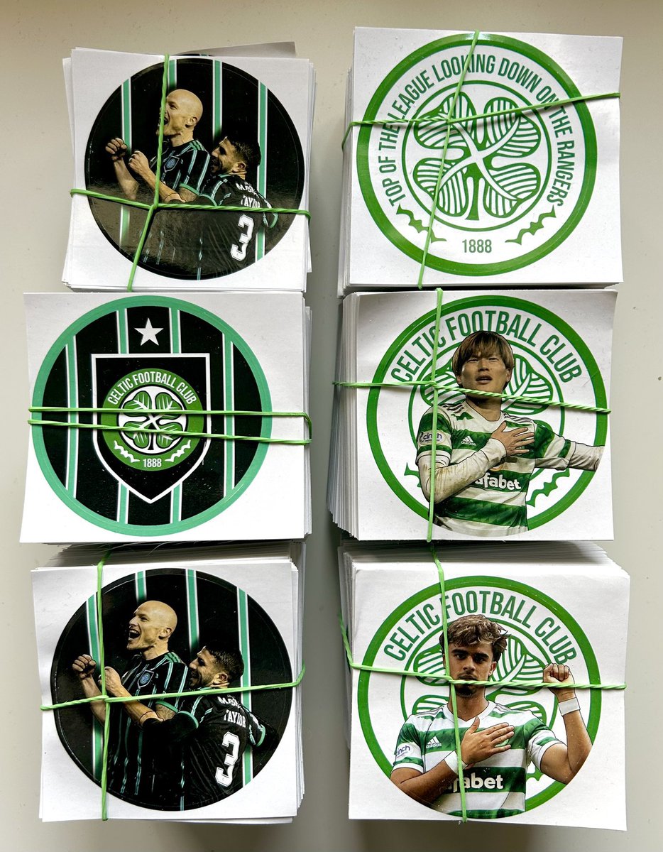 CSCmerch's tweet photo. 𝐆𝐥𝐚𝐬𝐠𝐨𝐰 𝐃𝐞𝐫𝐛𝐲 𝐆𝐢𝐯𝐞𝐚𝐰𝐚𝐲 😎🍀

IF Celtic win tomorrow I will give away the below: 

- 60 yet to be released stickers 👀
- 30 brand new stickers 
- 20 away pack stickers 

Simply RT &amp; FOLLOW 🔄 to enter 
https://t.co/4h8nFsqGA0 https://t.co/vPF7iTkok5
