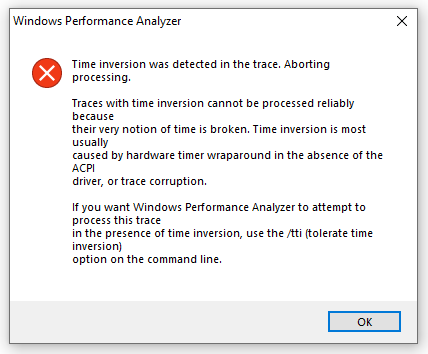 dexpone's tweet photo. Oops, I broke the very notion of time. Thanks for telling me, Windows Performance Analyzer! https://t.co/QA1Q0mJNyl