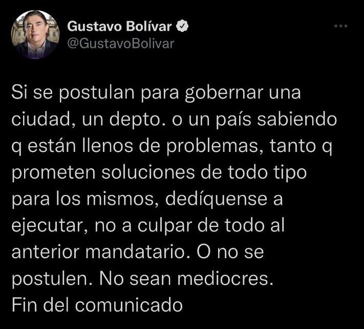 <a href="/GustavoBolivar/">Gustavo Bolívar</a> Cómo ha cambiado <a href="/GustavoBolivar/">Gustavo Bolívar</a> ahora que son desgobierno. 👇👇👇