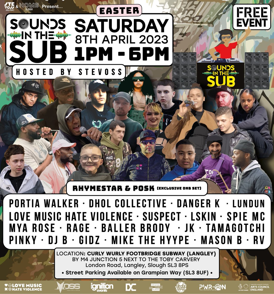 SAT 8th Join @stevossofficial for Sounds of the Sub, part of our On Your Doorstep programme, bringing music to a subway in Langley!