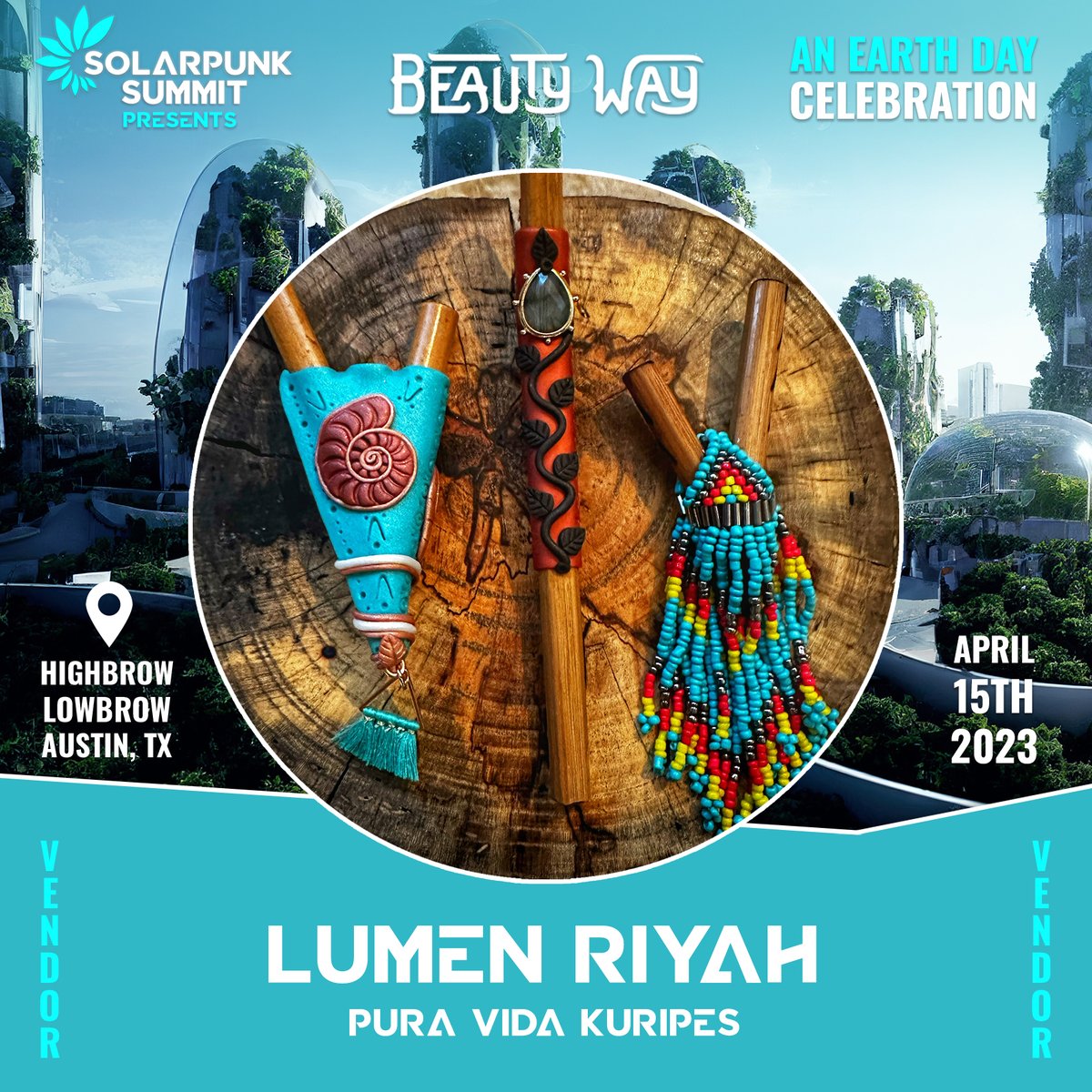 SolarpunkSummit's tweet photo. ***More #BeautyWay collaborator announcements!***
We are honored to have such incredible beings join us at our upcoming #SolarpunkSummit #EarthDay #Celebration April 15th in Austin, Texas!
Details and passes: https://t.co/MHq91uHTmS
#solarpunk #vendors #atx https://t.co/PIbgKCnhHW