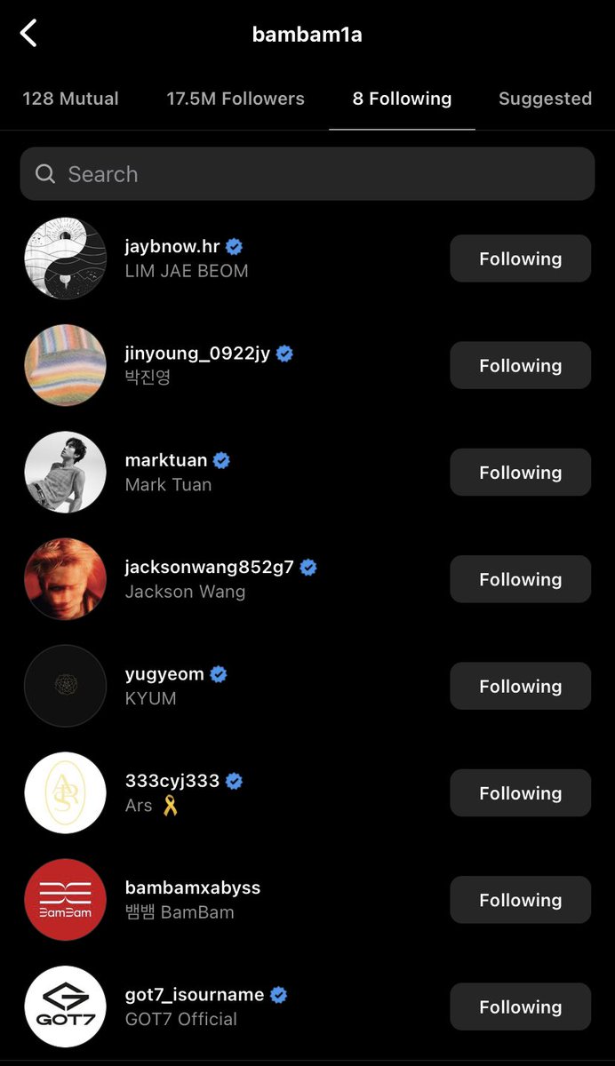 cyjprint's tweet photo. #bambam is now following all members of got7 on instagram 👀 https://t.co/6jQTHpldjO