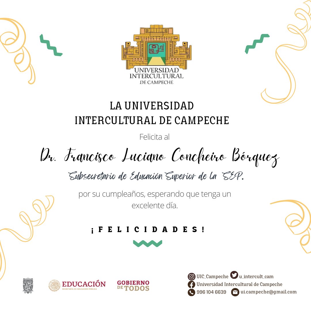 Dr. Francisco Luciano Concheiro Bórquez, Subsecretario de Educación Superior de la SEP.
¡Muchas felicidades!