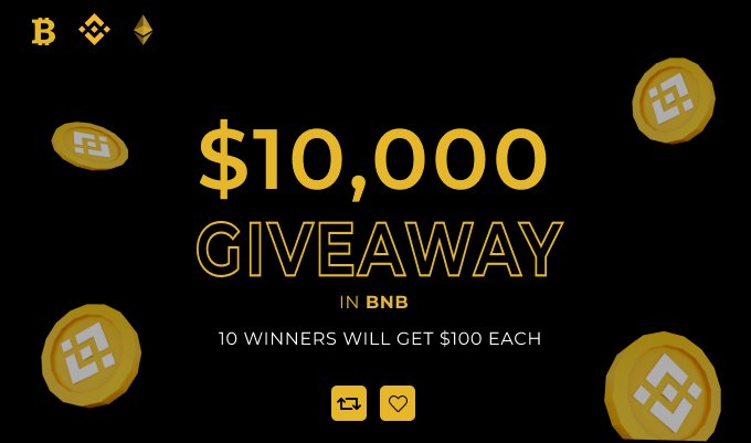 $𝟭𝟬,𝟬𝟬𝟬 in $BNB  - 10 lucky winners

🔶 Follow @igoarena
🔶 Must Like, RT this post 
🔶 Tag 3 frnds

#BNB #Binance #Giveaway #GiveawayAlert #btc #ETH #NFT #NFTCommmunity #NFTGiveaway #Crypto #cryptocurrency