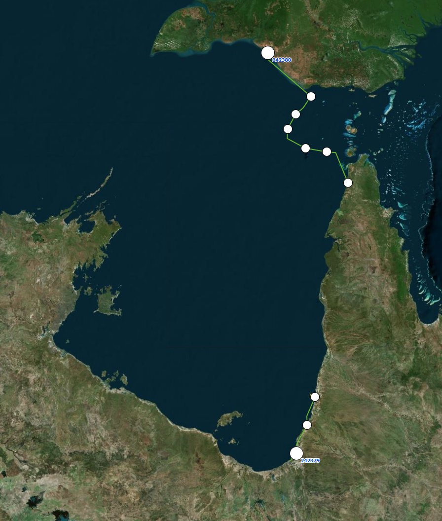 We asked if NZ red knots stage in northern Australia or New Guinea. Why not both?! HUA has made it to Merauke in West Papua, while HUB is settling down in the Gulf of Carpentaria. globalflywaynetwork.org/flyway/east-as… @NatSciMassey @MasseyUni