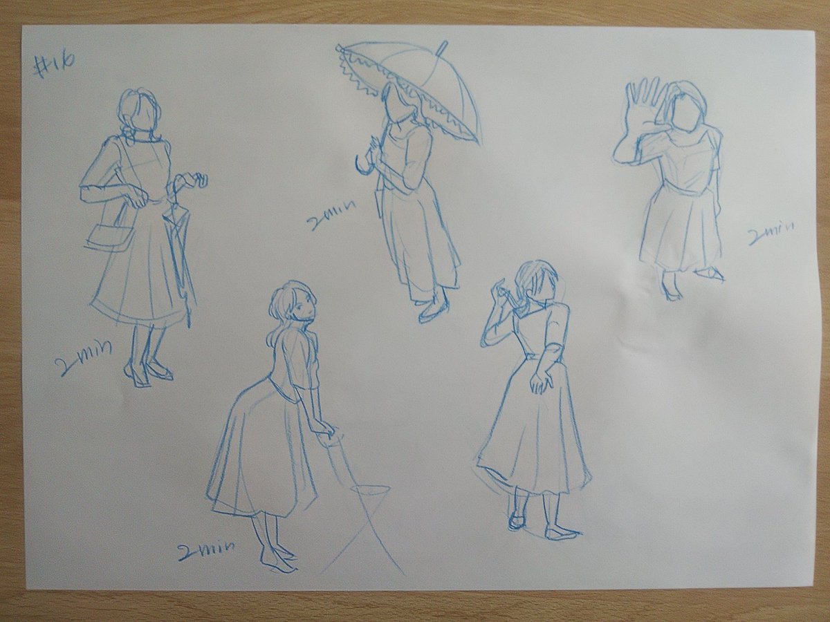 #さとまこクロッキー
#今日のクロッキー

＃15&amp;16
16はゲスト回✨  エレガントな女性、BGMもリラックスできました。圧縮はむずかしかった。15の最後のポーズ、表情まで描けてよかった☺️。 https://t.co/Z0d6uUVYEU