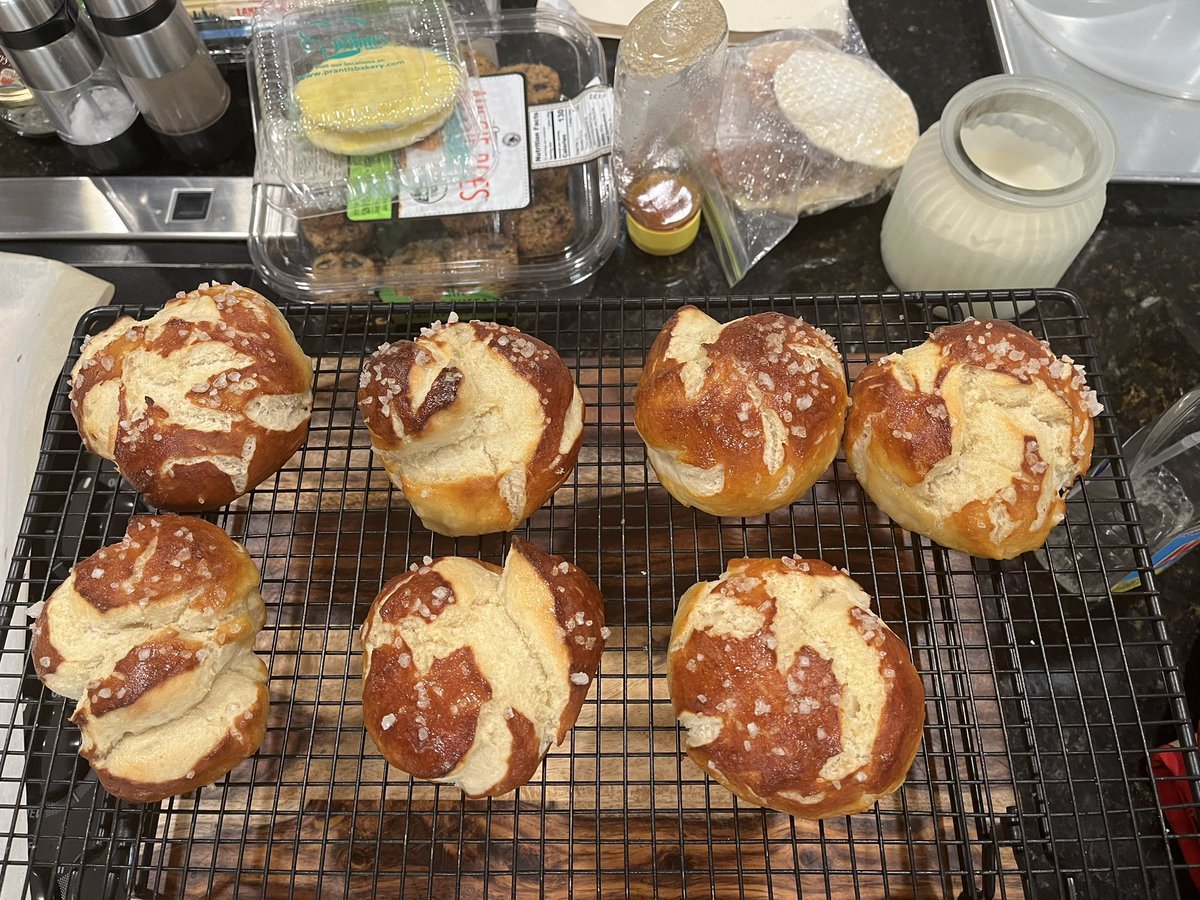 I left work and thought, "I'm going to use this time to regain control over my eating habits..." and then...I made pretzel bread rolls. #theresalwaystomorrow