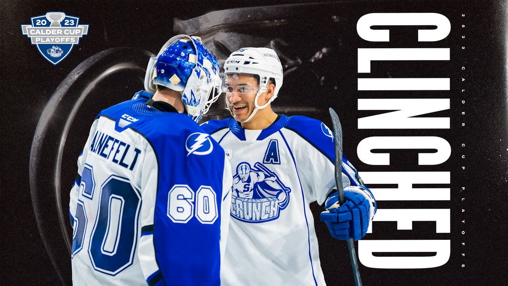 TheAHL's tweet photo. Hey @SyracuseCrunch, you just clinched a spot in the 2023 #CalderCup Playoffs! https://t.co/ECehDdwOgs