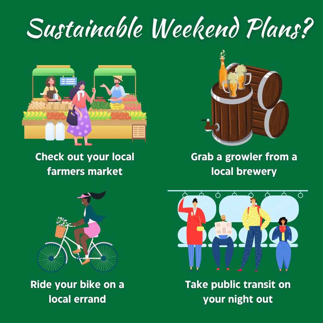 #tgif The weekend is here! Any big plans? Check out the #getgreenapp for ideas on how to keep your weekend activities sustainable!

#sustainableliving #sustainability #behaviorchange #habitchange #climateaction #climatechange #reducereuserecycle