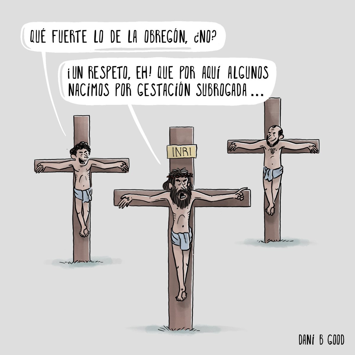 elestafador's tweet photo. "Subrogado" por @DaniBGoods 
#SemanaSanta #ViernesSanto #AnaObregon #gestacionsubrogada https://t.co/yGHXeip9Ft