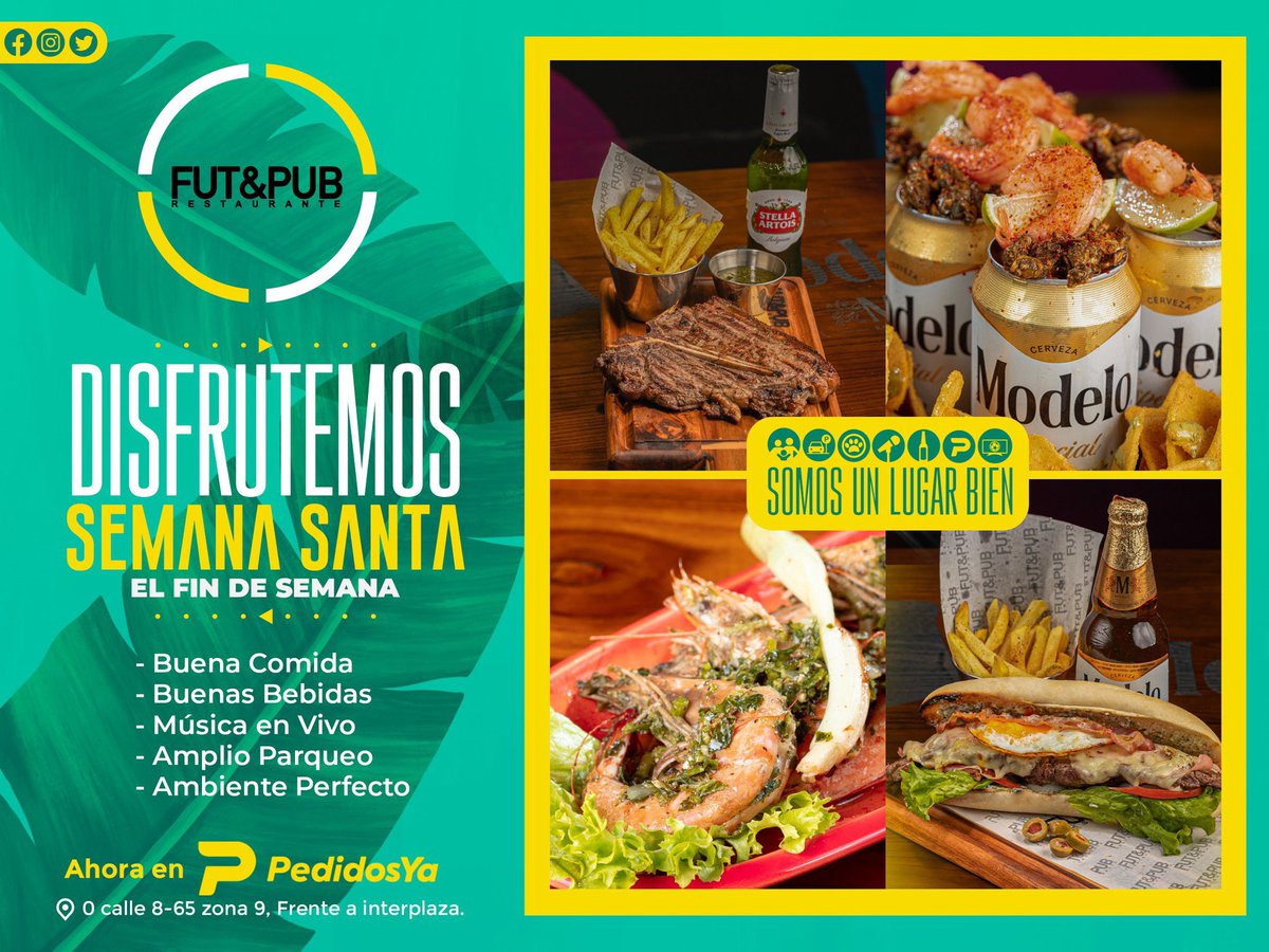 FutandPub's tweet photo. ¡NADA COMO DISFRUTAR EL VERANO en Fut&amp;Pub!

Disfrutemos este fin de semana con:
- Buena Comida
- Buenas Bebidas
- Música en Vivo hoy (viernes santo) con Fredy Samayoa
- Amplio Parqueo
- Ambiente Perfecto

En Boxpark Xela Recuerda que SOMOS UN LUGAR BIEN 👍🏻

#ViernesSanto #Xela https://t.co/iDvLjpFIhf