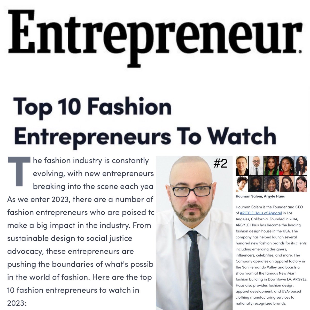 HoumanSalem's tweet photo. Too good not to share twice.  Still blown away. #grateful #hardworkpaysoff #fashion #Entrepreneur https://t.co/qamdb9gJLn