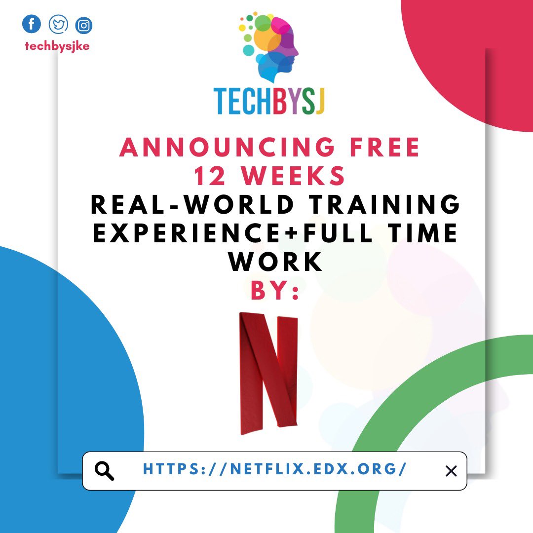 techbysj's tweet photo. Announcing to all Techiz Free bootcamp + Work Opportunity by Netflix 
Link-https://t.co/PeOkH5cNDz https://t.co/LF8n6QOUzL
