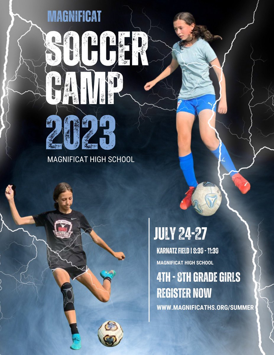 Are you ready for a summer full of fun, laughter, games, and technical development? Join us this summer at Magnificat High School for our annual soccer camp! 
See Camp details on the picture

#fun #funny #camp #soccercamp #soccer #development #laughter #magnificat #teamwork