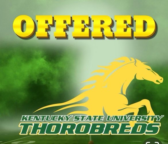 KyeNelson4's tweet photo. #AGTG After a great conversation with @CoachCostner I am blessed to receive an HBCU offer from Kentucky State University 🐎💚!!! @F_Huggins80 @KYSUFB @IrishFootball13 @Coach_KStrong @Dar52Irish @YurAddictionLRH @SethHuff20 https://t.co/Rx7ZsJvRBZ