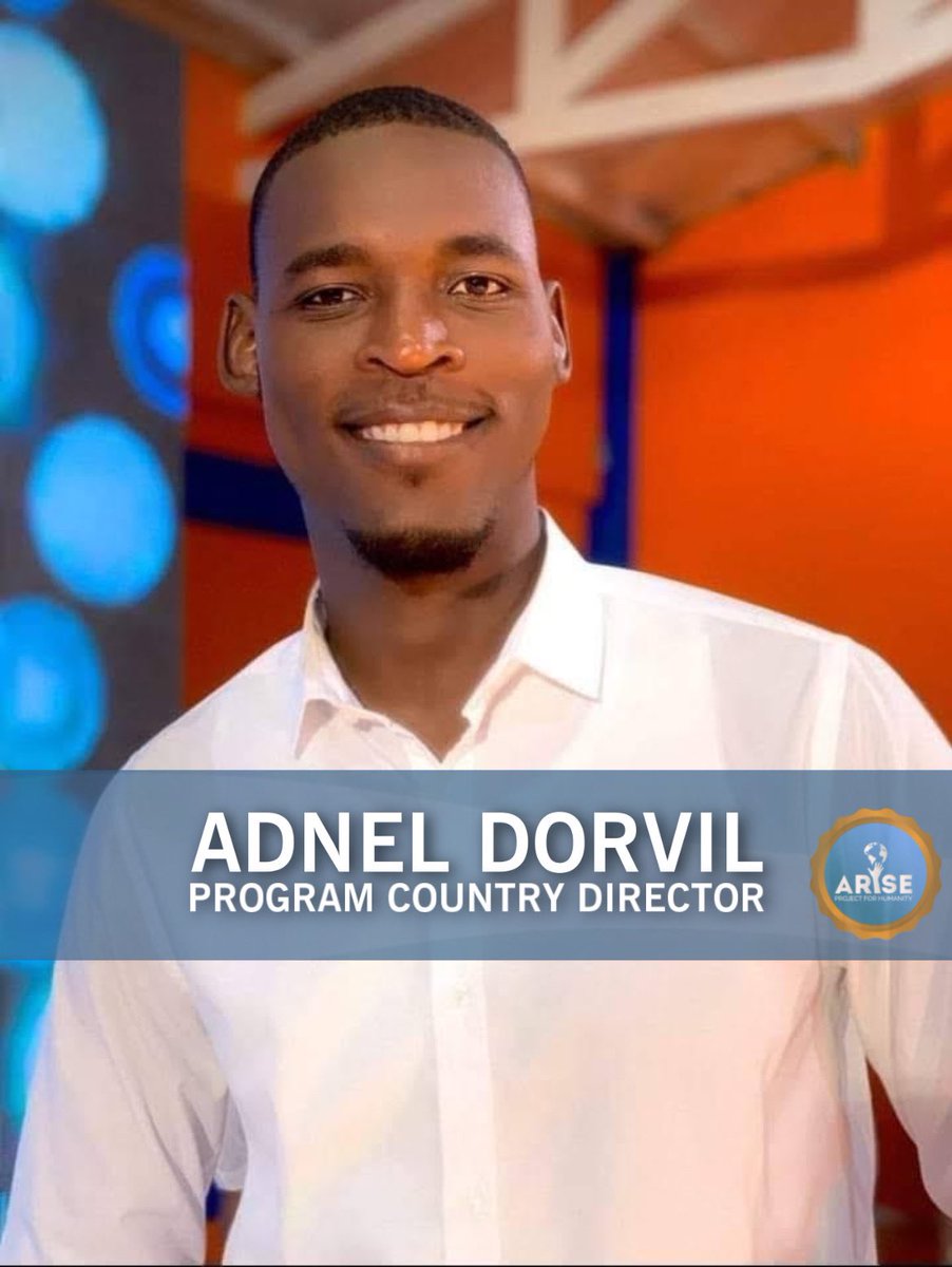 ariseprojects's tweet photo. Meet Adnel Dorvil, our new Country Director in Haiti 🇭🇹 

A few years ago, we received a text message from Dorvil that he wanted to join our mentoring program. He started as a Mentee, went to our 12 week program and graduated from the Mentoring Program in Port-au-Prince… https://t.co/eHEE3gDZog
