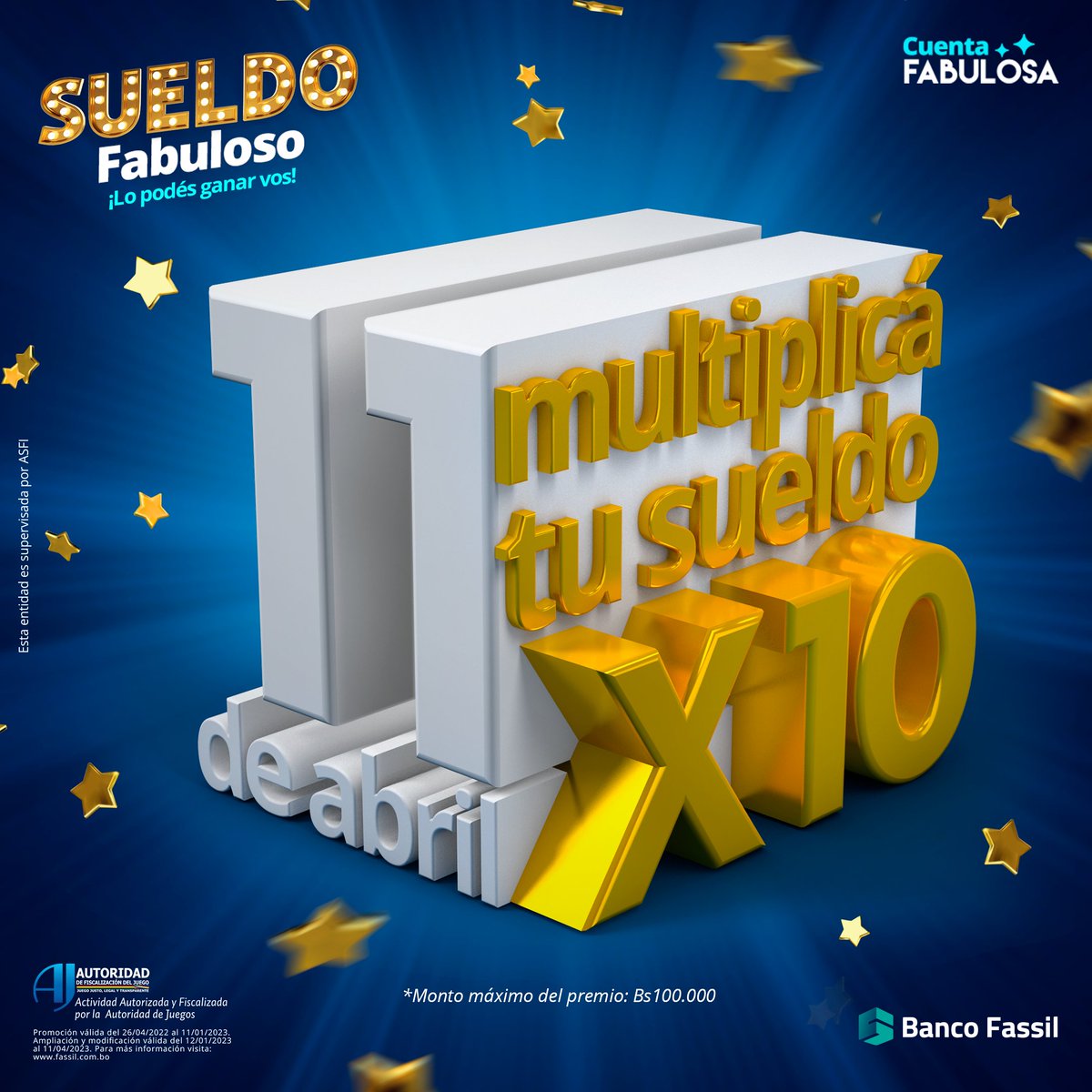 ¡ESTE MARTES PODÉS GANAR EL SORTEO DEL SUELDO FABULOSO! 🤩

Quedate atento a la transmisión en vivo del sorteo, este martes a las 20:00, a través de nuestras redes oficiales.

*Monto máximo del premio: Bs100.000

#CuentaFabulosa
#SueldoFabuloso
#BancoFassil