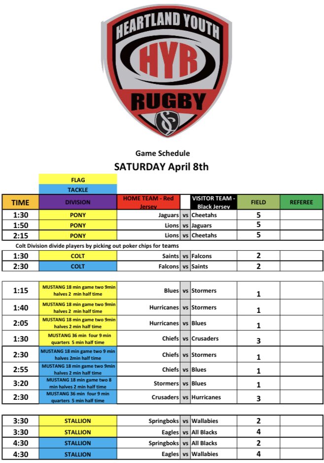 HYRugby_KS's tweet photo. See you all tomorrow!! HYR will have both tackle &amp; flag games plus small practices tomorrow instead of Sunday due to Easter 🐣 https://t.co/PwEgyal06G