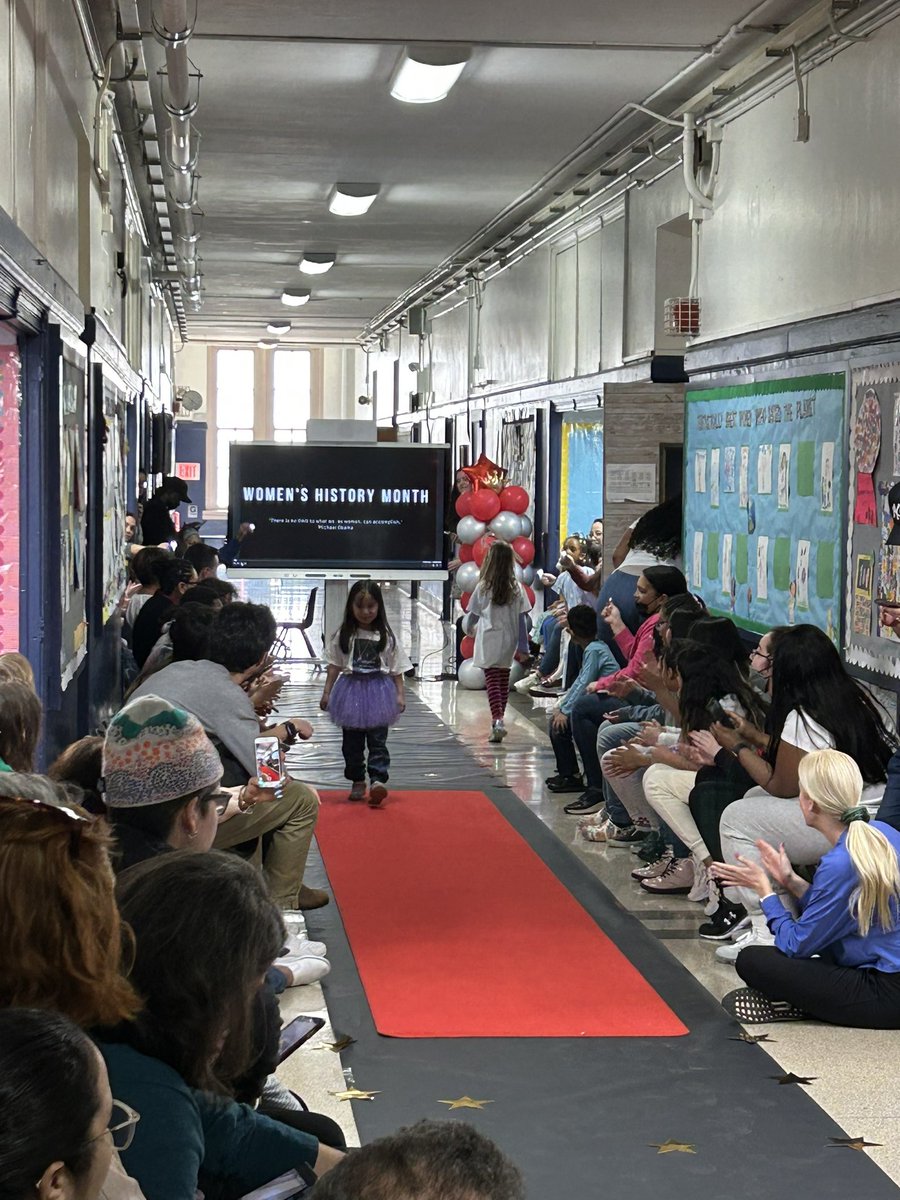 PS125M's tweet photo. Fashion show in honor of women’s history month. Each child had a shirt with a meaningful quote from a woman with whom they felt connected to and had learned about. Women’s history, present and future!
@District5NYC #thefutureishers
#herstory https://t.co/Q889n7Rmuw