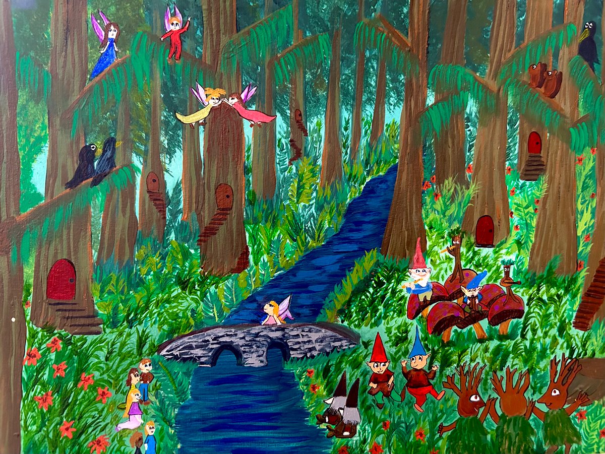 LeBlancbooks's tweet photo. Fairy Forest #ChildrensBooks #childrensbook #kidlit #kidlitillustration #kidlitart #authorillustrator #Fairytales #amquerying #SpringVibes #gnome #Fairy #cedarforest #acryliconcanvas https://t.co/H3iWg1feMY