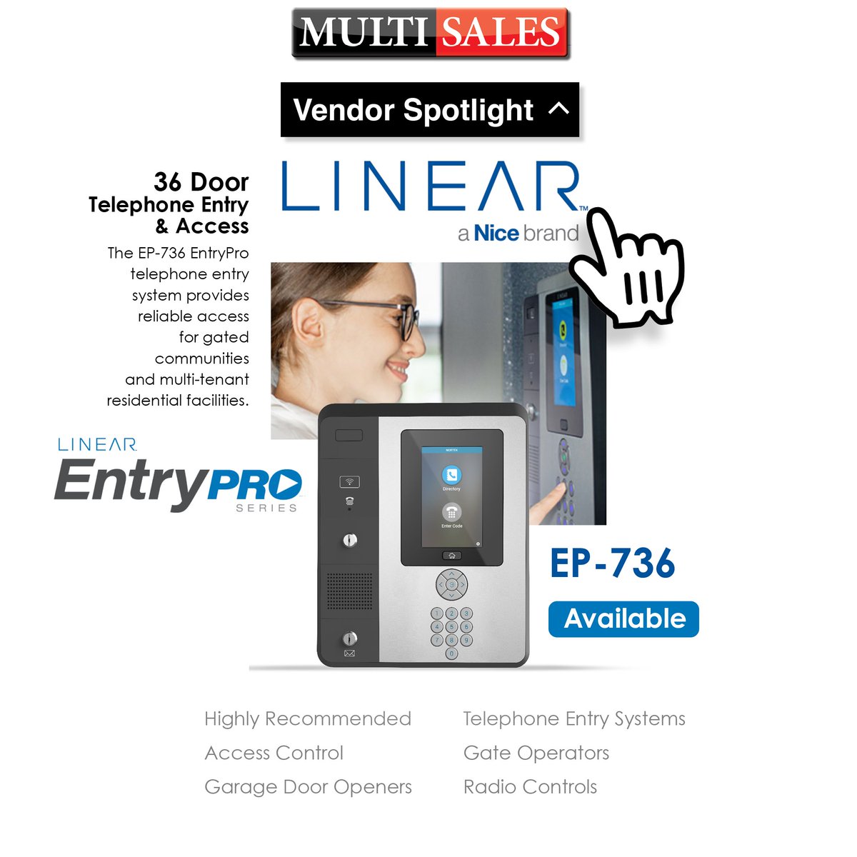 Multi Sales: Linear Vendor Spotlight! EntryPRO EP-736 Telephone Entry &amp; Access #MultiSales #YourOneStopShop