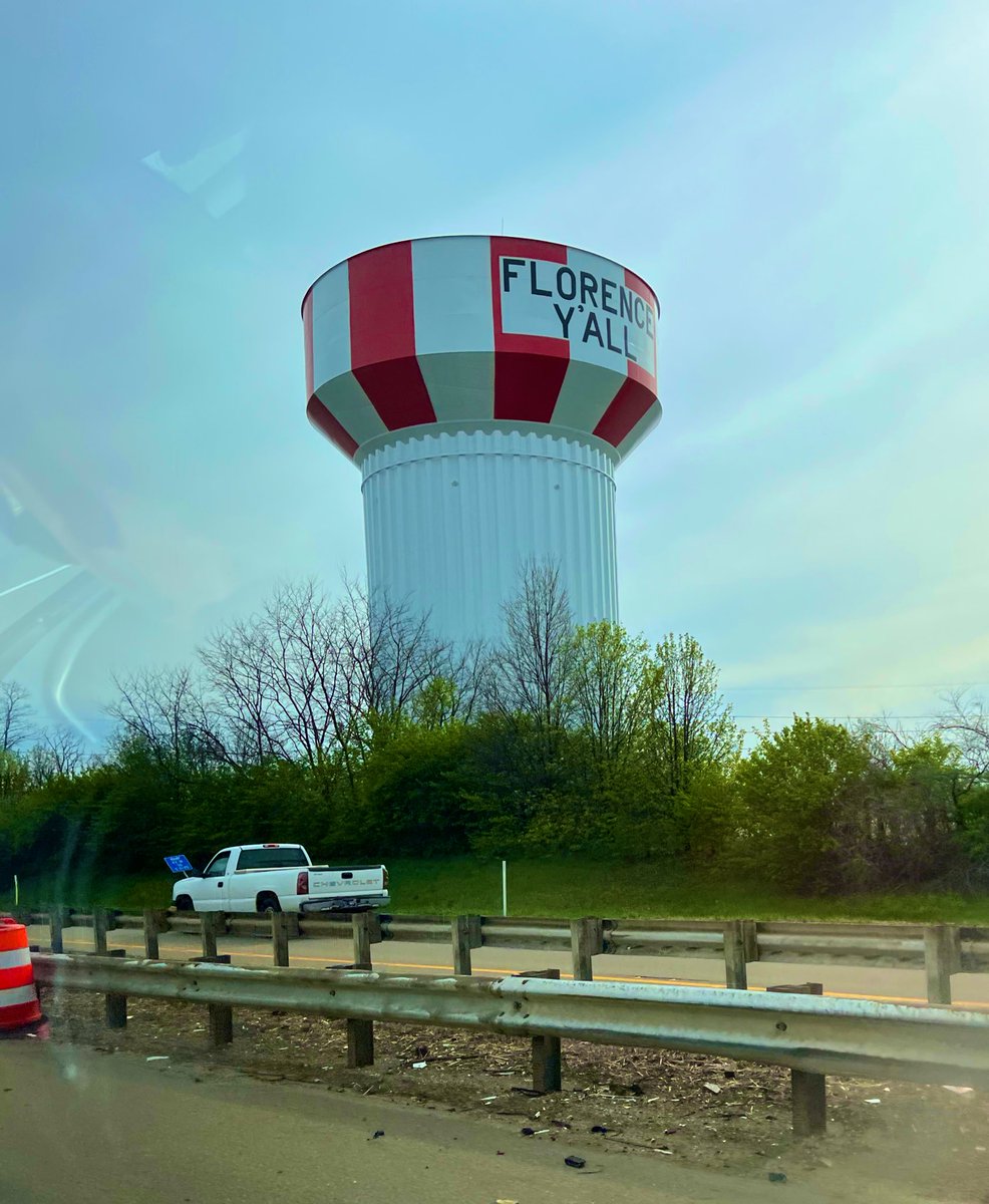 It’s the iconic Florence Y’all water tower!! Haven’t seen this in about 4 years!! #FlorenceKentucky  #AwayDays #RTL2Lexington