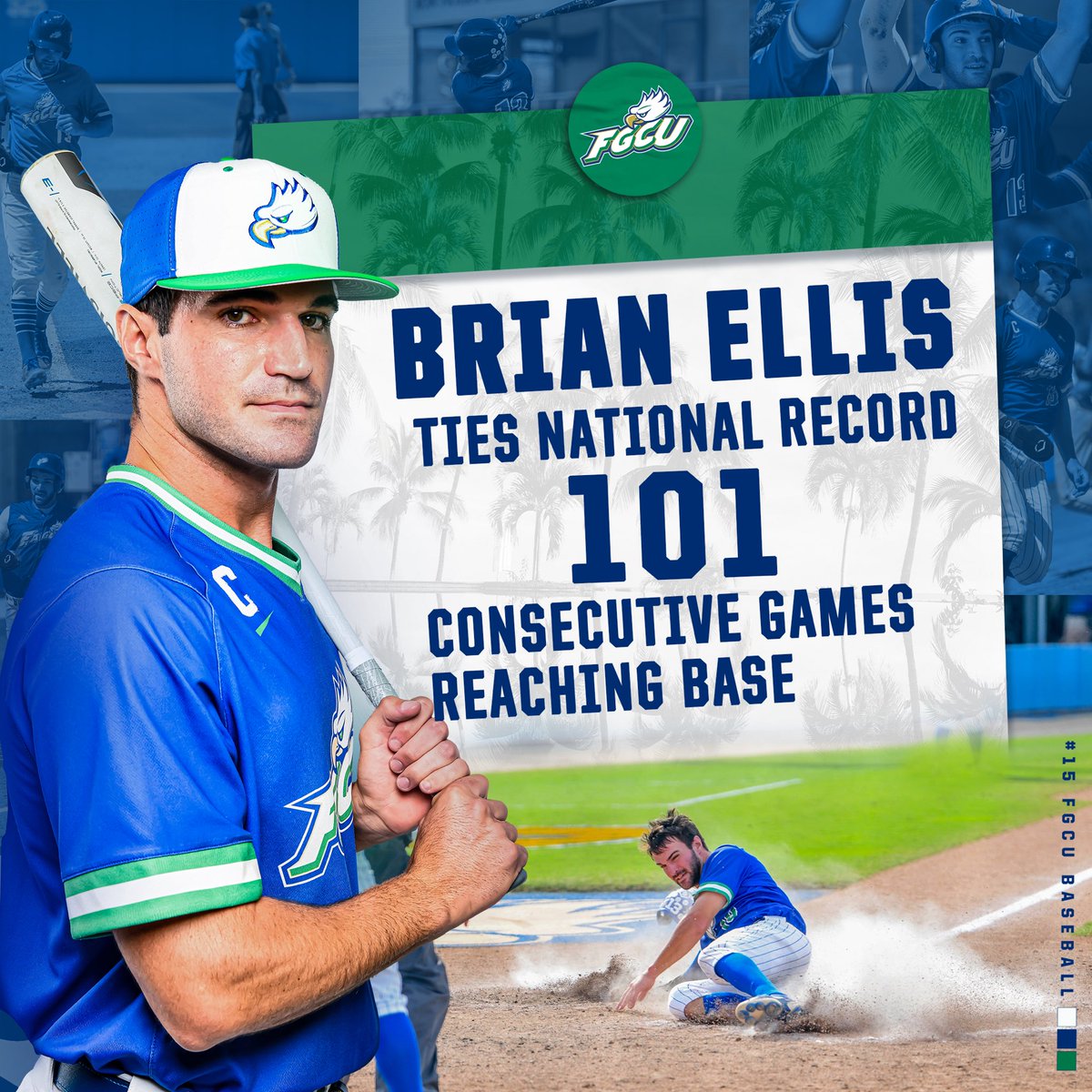FGCU Baseball ⚾️ (@fgcu_baseball) on Twitter photo THIS IS WHAT <a href="/brianelliss/">Brian Ellis</a> DOES!
With his third-inning walk, we can now say this: “Move over Mark Payton, you’re sharing the record now!”
#WeKnow #WingsUp #FGCU 🤙🦅🌴 ⚾️ THIS IS WHAT <a href="/brianelliss/">Brian Ellis</a> DOES!
With his third-inning walk, we can now say this: “Move over Mark Payton, you’re sharing the record now!”
#WeKnow #WingsUp #FGCU 🤙🦅🌴 ⚾️