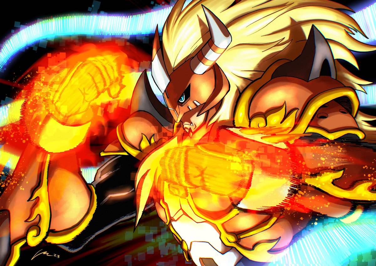 Agunimon the fire warrior! 🔥 
April 7 marks the 21st anniversary of Digimon Frontier! Happy birthday! 

#Digimon #デジモン #digimonfrontier #agunimon