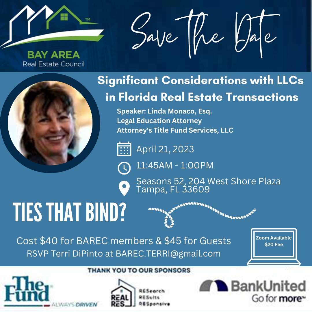 SapphireTitle's tweet photo. Michelle Garcia Gilbert, as a member of Bay Area Real Estate Council’s (BAREC) Board of Directors, invites you to attend BAREC’s April 21st Luncheon. 
#BAREC #BayAreaRealEstateCouncil #RealEstatePractice https://t.co/vTjp9GFFGm