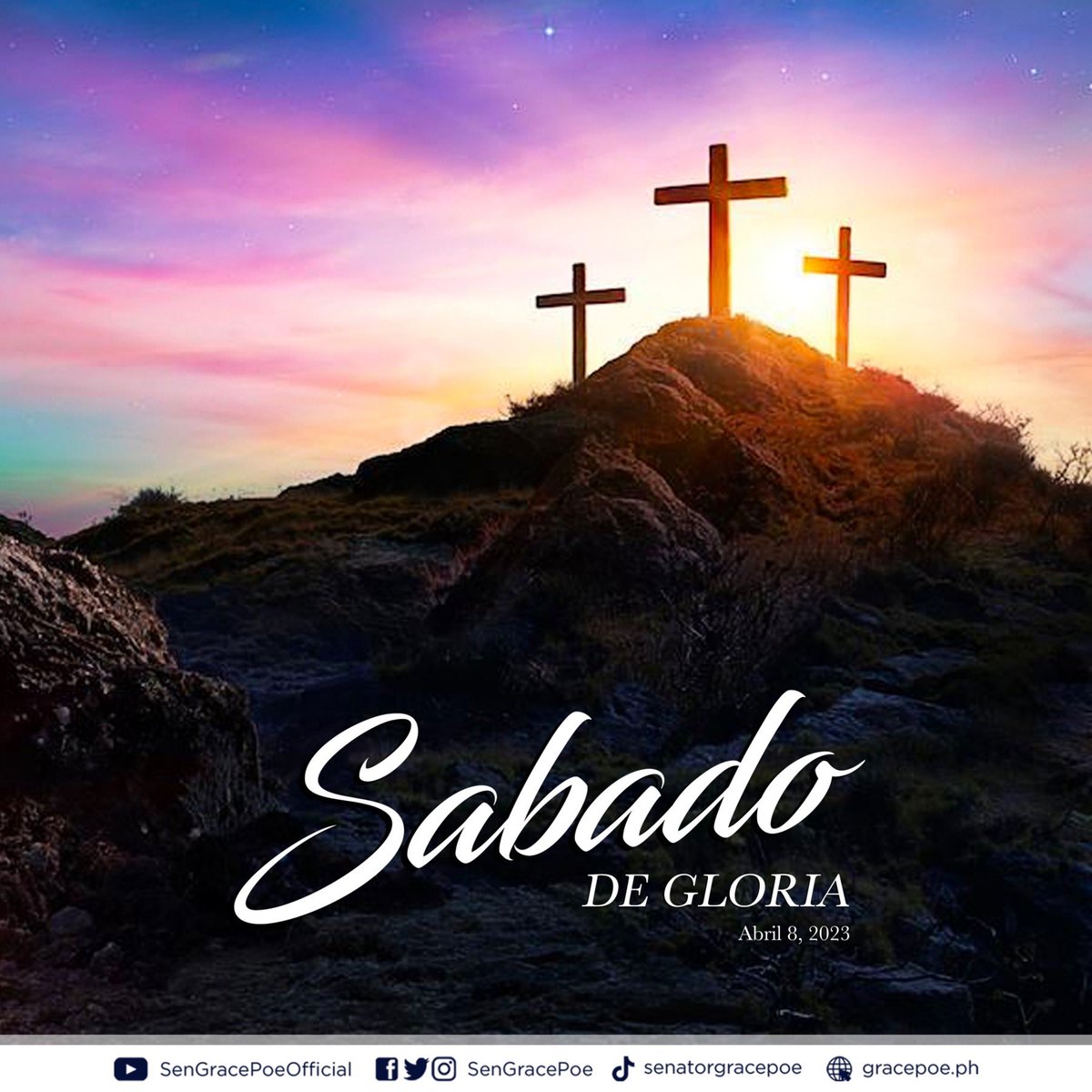 SenGracePOE's tweet photo. Makakakita rin tayo ng liwanag ng pag-asa tulad ng ating paghinihintay sa muli Niyang pagkabuhay. 

#SabadodeGloria #SemanaSanta2023 https://t.co/ybtSoiRy86
