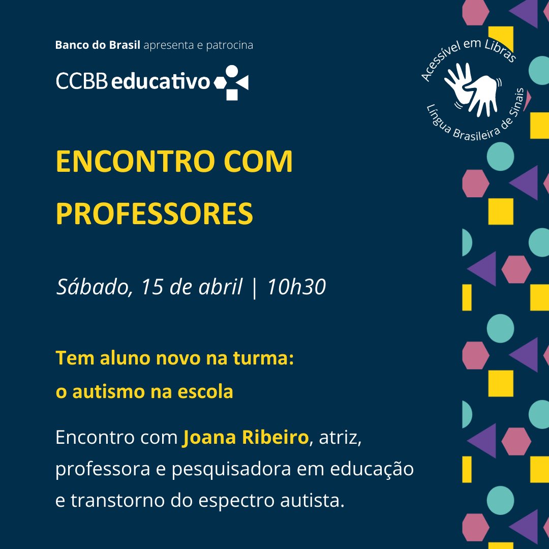 Se liga no próximo Encontro com Professores do CCBB Educativo 😉

👉 Em seguida, haverá visita mediada à exposição “OSGEMEOS: Nossos Segredos”. 

Para participar, entre em contato por 3431-9440 ou agendamento.ccbbeducativo.bh@gmail.com 😉