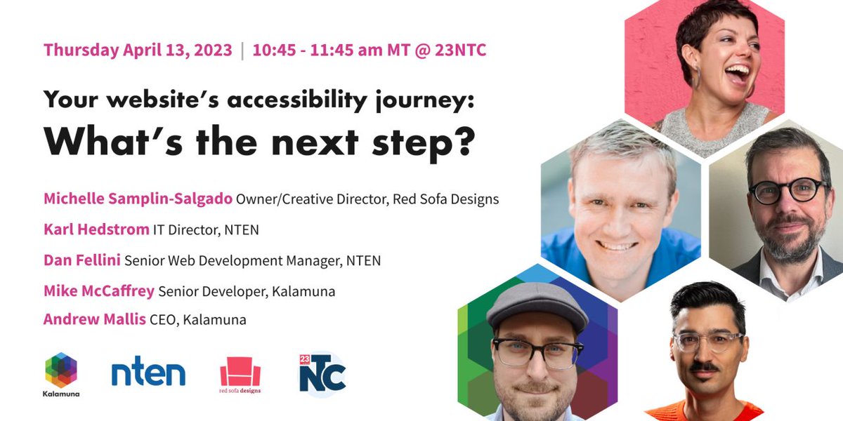 Unlock the power of web accessibility at #NTC23.

<a href="/andrewmallis/">Andrew Mallis</a> and @mikemccaffrey will speak on the panel, "Your website’s accessibility journey: What’s the next step?" featuring a case study on our recent accessibility work for NTEN’s website.

Join us!

<a href="/NTENorg/">NTEN</a>