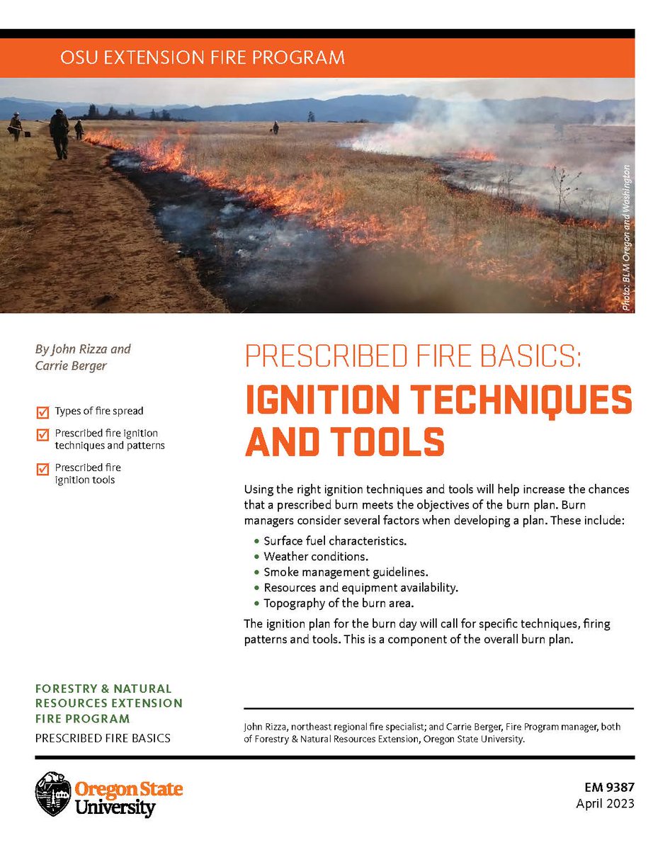 HOT off the press! New #RxFire basics, a collection of 11 short modules. Perfect for an introductory-level audience. These modules are the gateway to greater things! 🔥 Available here, extension.oregonstate.edu/fire-program/w…
