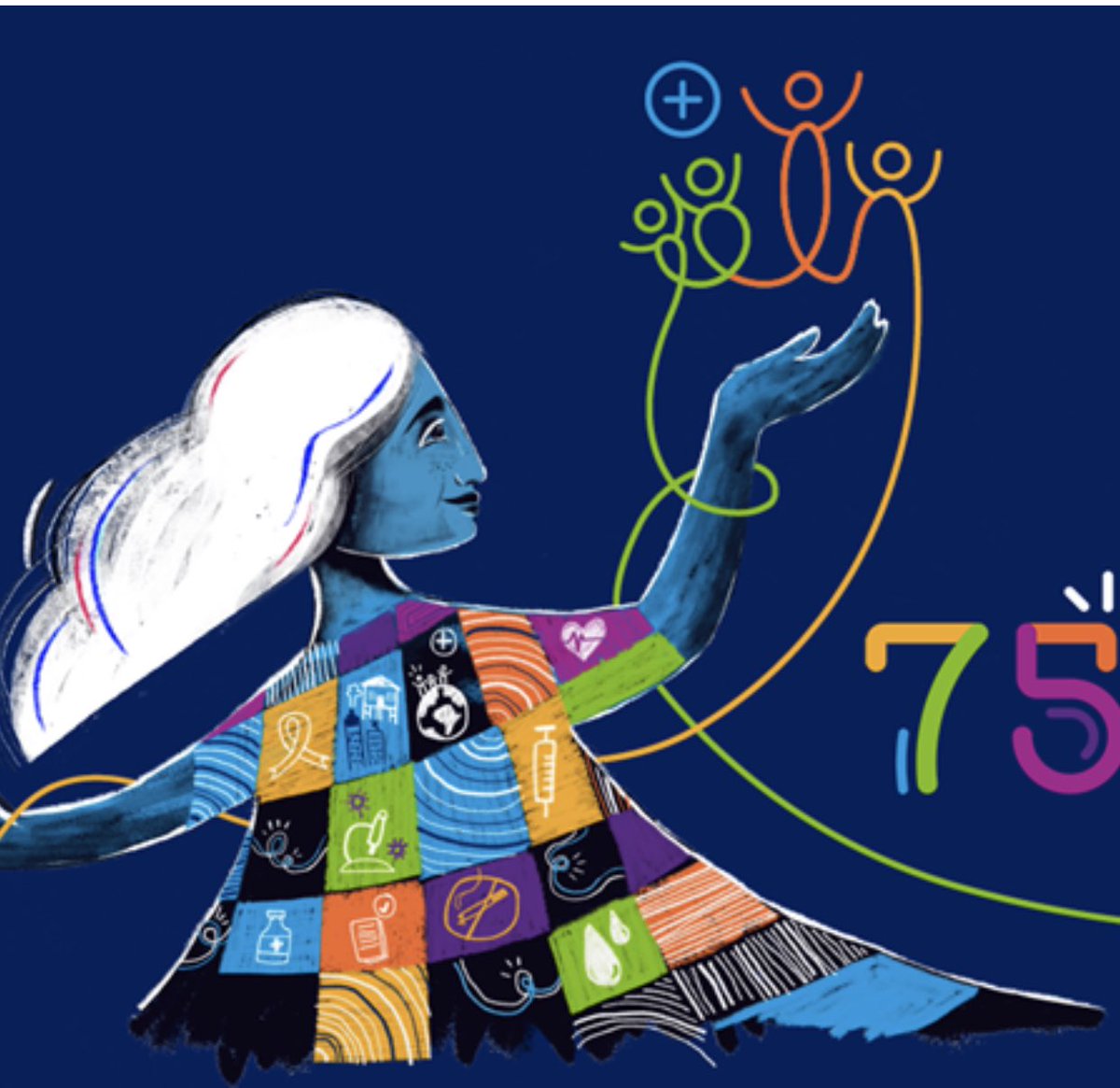 Hoy se celebra el #DiaMundialdelaSalud debido al aniversario de la creación de la #OMS Buen día para recordar que debes responsabilizarte de conservar una buena salud para vivir mejor y ser más productivo, lo que nos ayuda a tener una sociedad con paz. #SaludParaTodos #OMS75