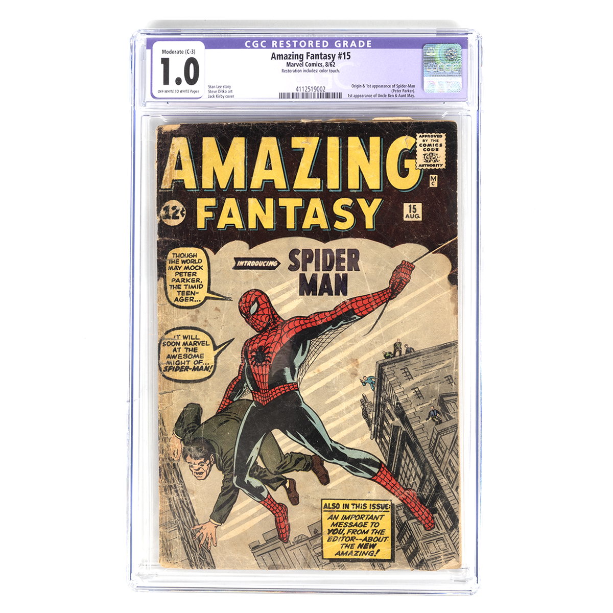 Michaan's Auctions
April 17 Collectibles Auction | 10 am
Amazing Fantasy #15.
Estimate $15,000/20,000
#michaans #auctions #comics #comicbooks #vintagecomicbooks #spidermanamazingfantasy
