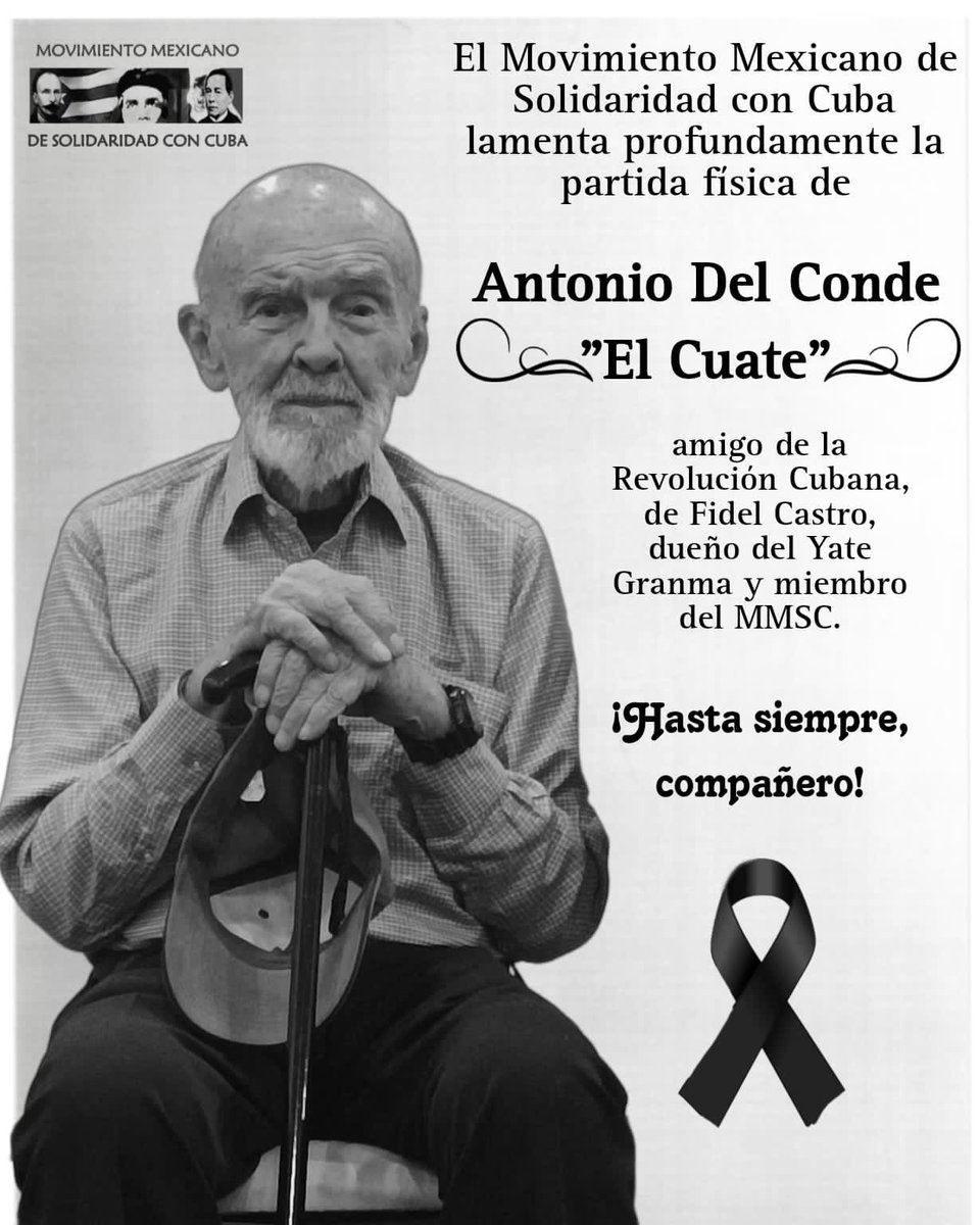 Lamentable pérdida la de "El Cuate", dueño del yate Granma y amigo de la Revolución Cubana y de nuestros líderes históricos. Siempre al lado de #Cuba.
