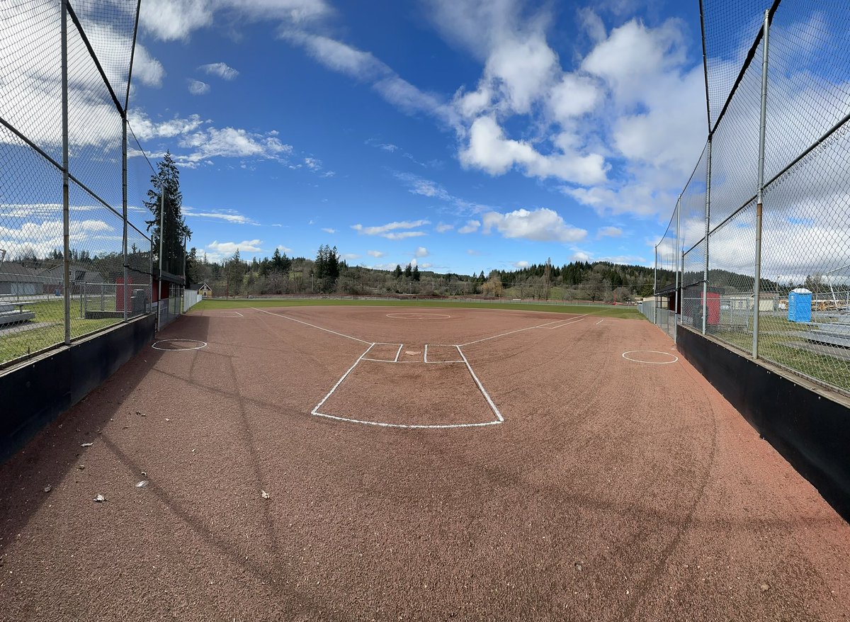 Field prepped and ready for tomorrow. Please Mother Nature keep the rain away. Varsity plays Ilwaco. First pitch 2:00pm.