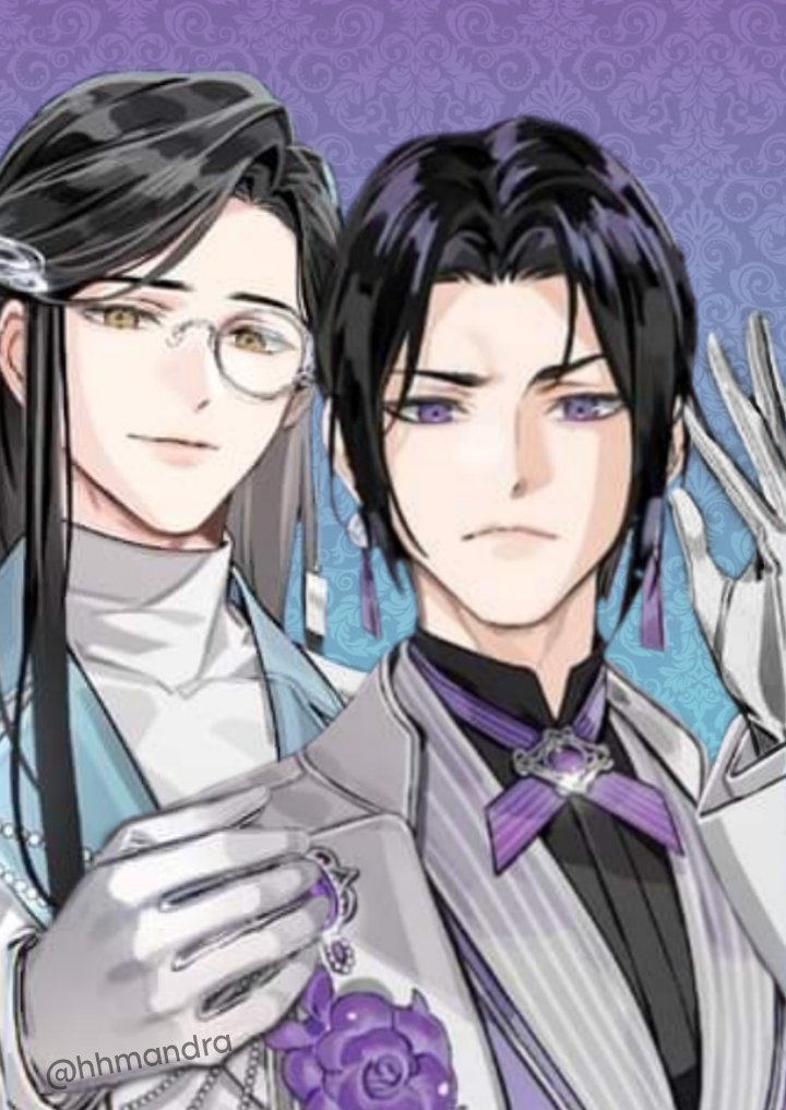 hhmandra's tweet photo. Proudly posing with his husband.
Original: MDZS cafe art.
Edit by me.
#xicheng #JiangCheng #LanXichen #MDZS https://t.co/2Y1oGBtiBi
