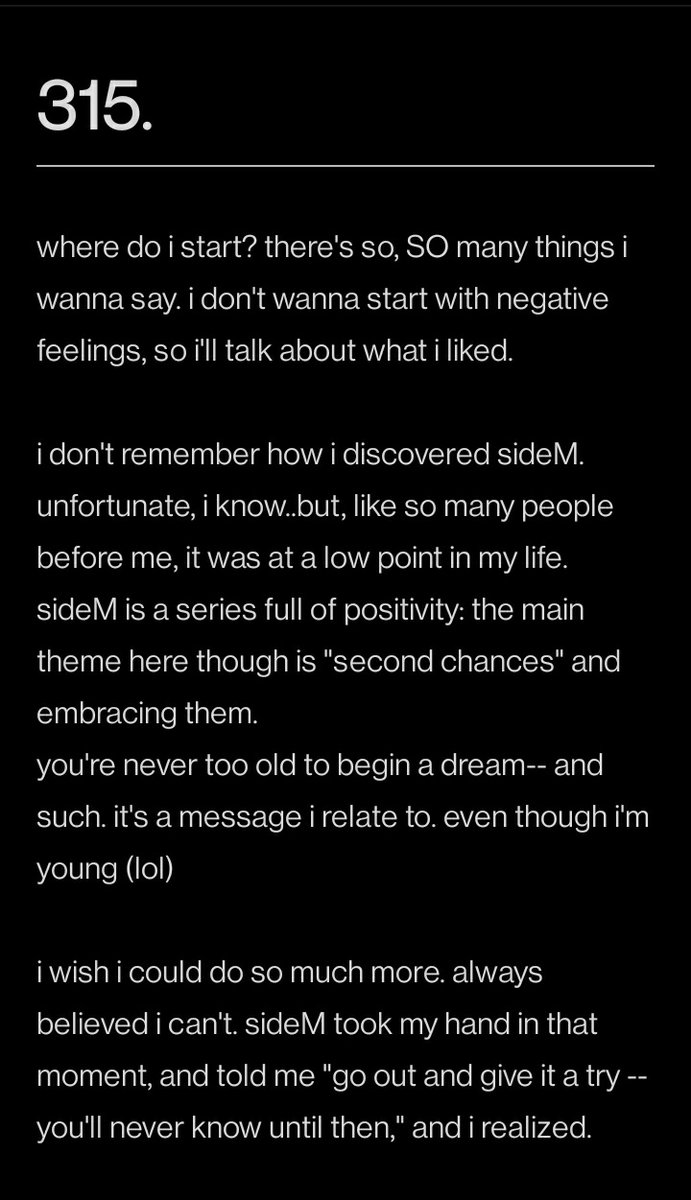 gear_chronocle's tweet photo. it's messy, so i'm sorry, but i wanted to write about sideM. (1)
#SideM 
#reasonforsidem 
#We_are_315 https://t.co/VtkESbT0bm