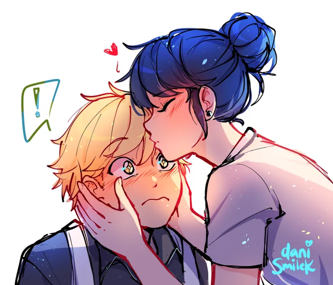 #MiraculousLadybug #AUBakeryEnemies de @buggachat 🥺💖 ocupaba dibujar el besito en la frente 🤌💕 