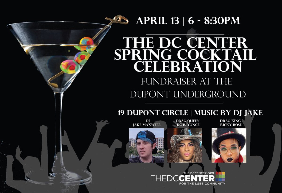 SMYAL (@smyaldmv) on Twitter photo Party with a Purpose! Enjoy cool cocktails, great music, entertainment & tasty treats at #DupontUnderground all while supporting our Community Partner, <a href="/TheDCCenter/">The DC Center</a>, on 4/13.
Fundraiser benefiting their upcoming relocation. Open bar 6-7pm. Details here: bit.ly/3mChvdI Party with a Purpose! Enjoy cool cocktails, great music, entertainment & tasty treats at #DupontUnderground all while supporting our Community Partner, <a href="/TheDCCenter/">The DC Center</a>, on 4/13.
Fundraiser benefiting their upcoming relocation. Open bar 6-7pm. Details here: bit.ly/3mChvdI