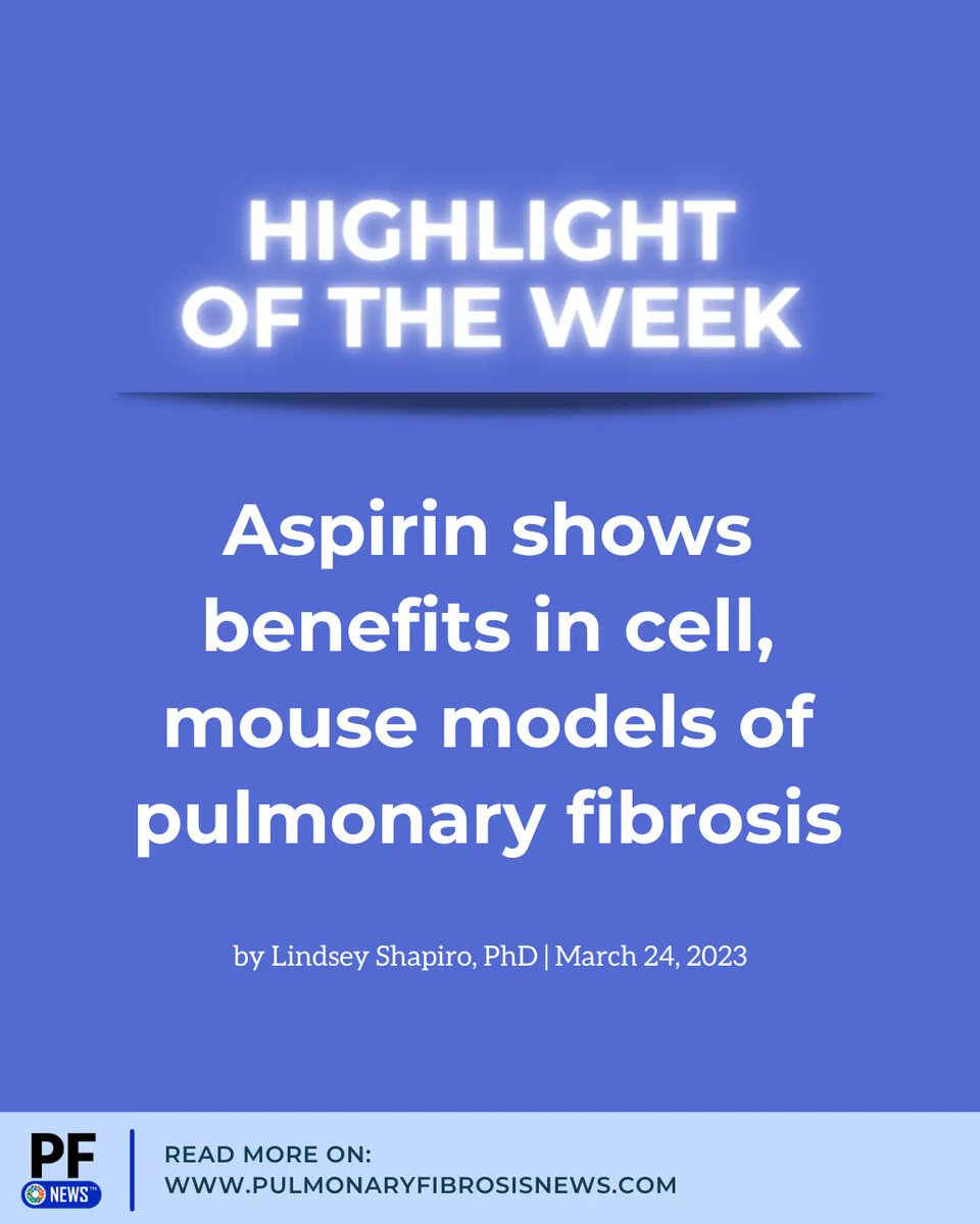 pulmonaryfibros's tweet photo. The use of aspirin, a common over-the-counter medicine, showed benefits in mouse and cell models of pulmonary fibrosis, reducing scarring. https://t.co/QIw5bToBBz
#PulmonaryFibrosis #IPF #PFCommunity #LivingWithPF #LungTransplant #ChronicIllness #PFawareness https://t.co/M9fpN1M06B