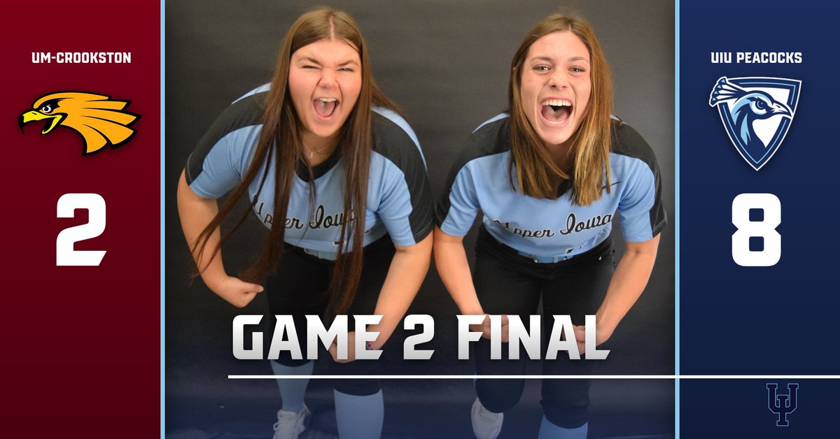 UIUPeacocks's tweet photo. THAT'S A SWEEP: Get your brooms out! @uiu_softball picked up their first conference sweep of the season as they take game two in an 8-2 decision. The Peacocks are back in action tomorrow versus Bemidji State at 1 &amp; 3 p.m. #FeathersUp https://t.co/e55CwGjy1F