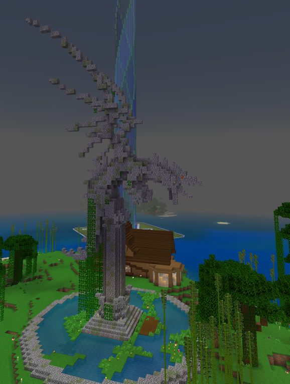 shackfuland's tweet photo. Some brilliant architecture on this dragon statue! #minecraft #shackfuland https://t.co/hnWvL7cJY7